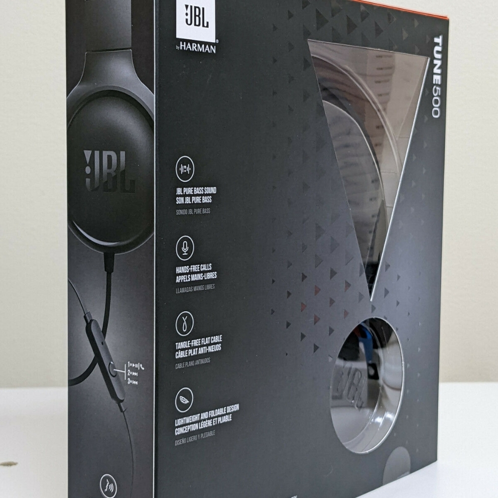 JBL TUNE 500 Wired On Ear Headphones - Black